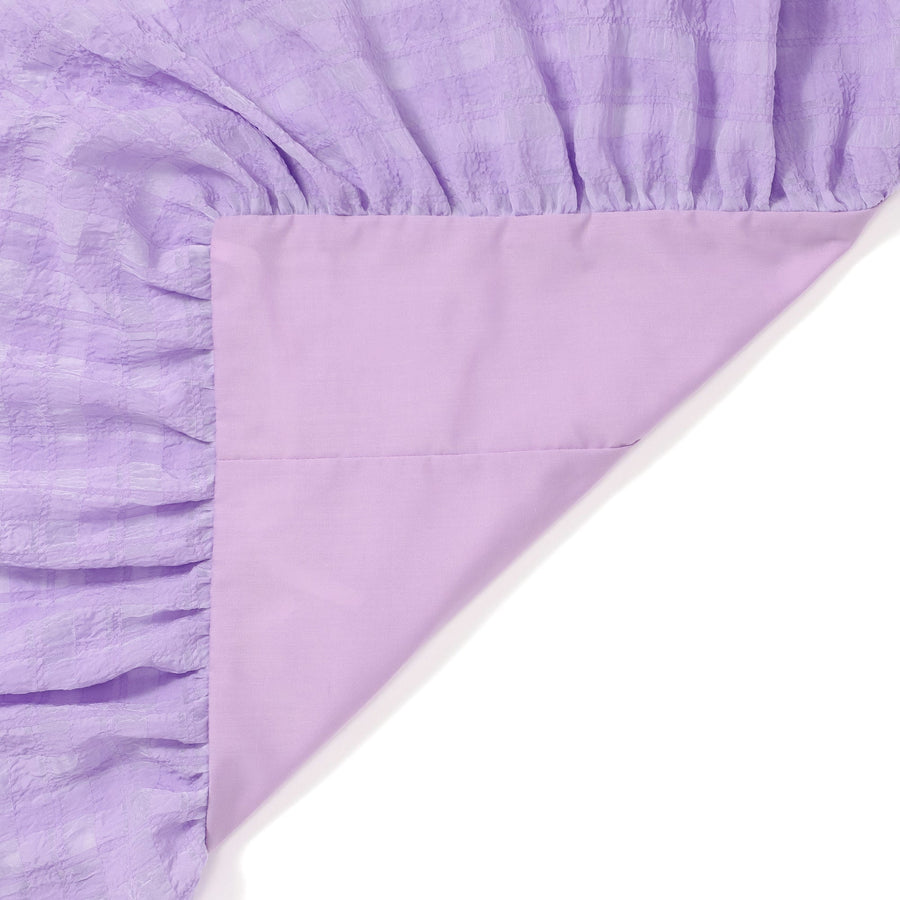 シアーチェック フリル 掛け布団カバー セミダブル パープル