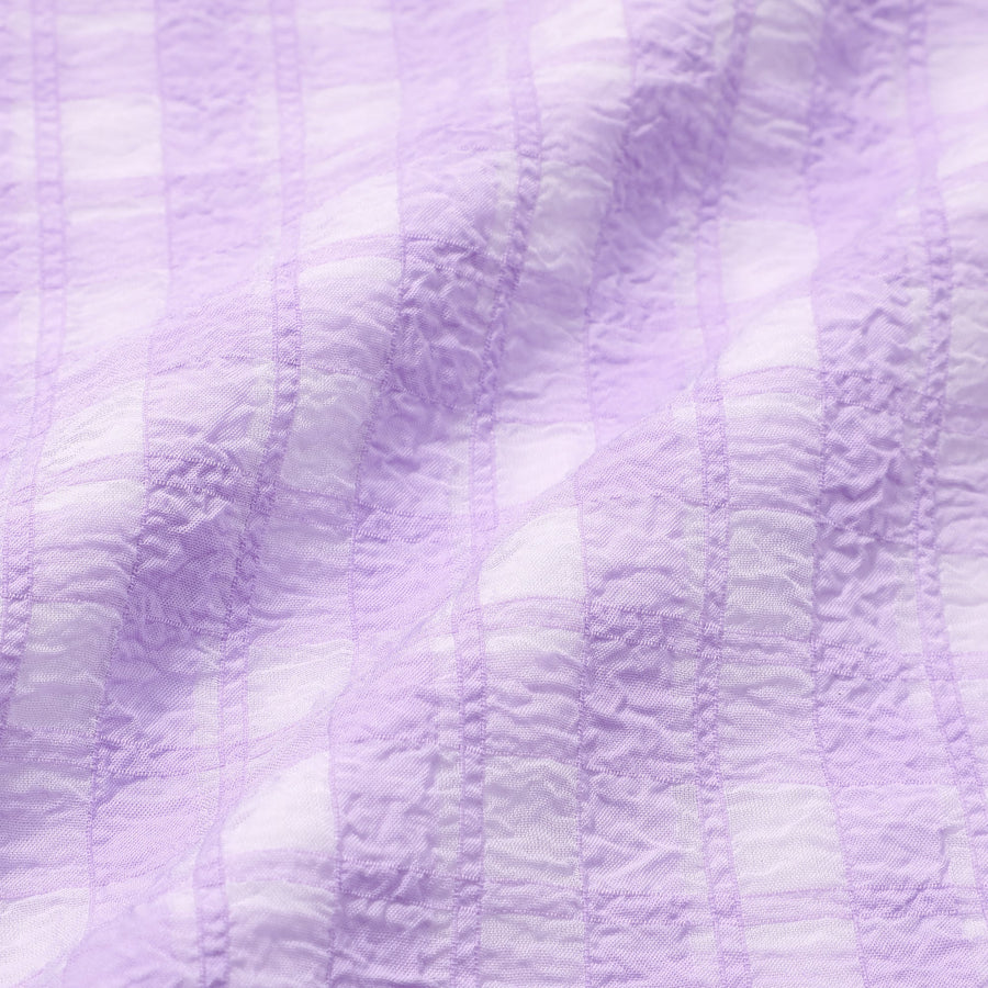 シアーチェック フリル 掛け布団カバー セミダブル パープル