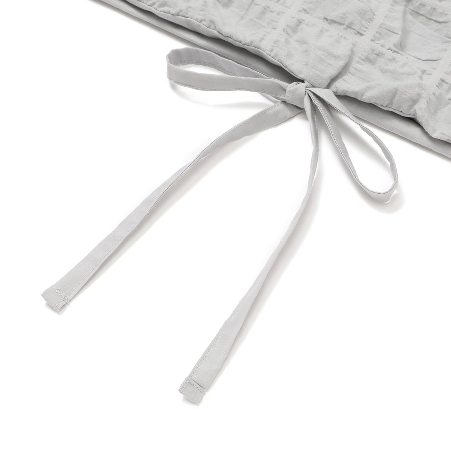 シアサッカーチェック 掛け布団カバー シングル ライトブルー