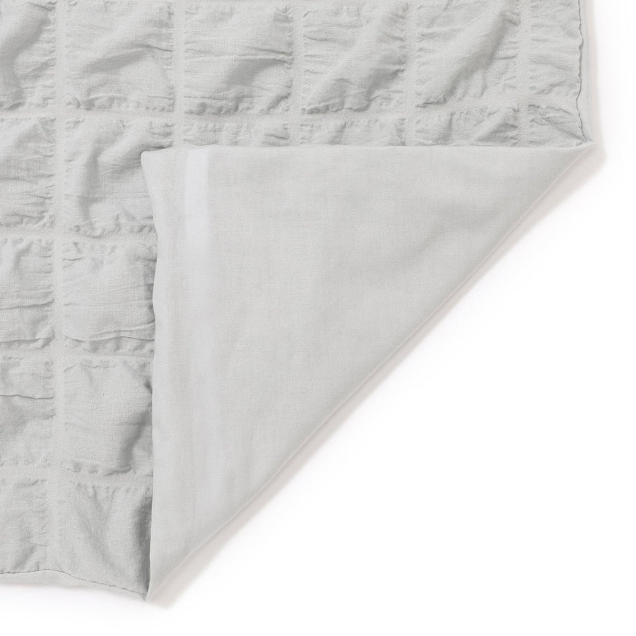 シアサッカーチェック 掛け布団カバー セミダブル ライトブルー