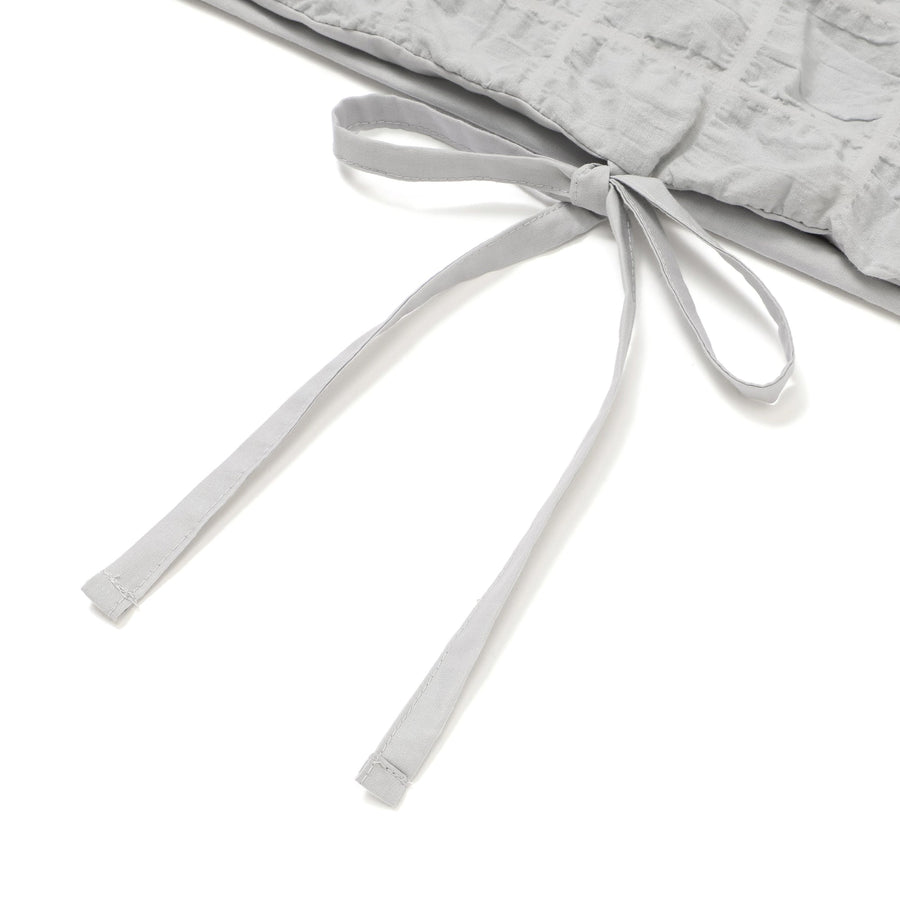 シアサッカーチェック 掛け布団カバー セミダブル ライトブルー