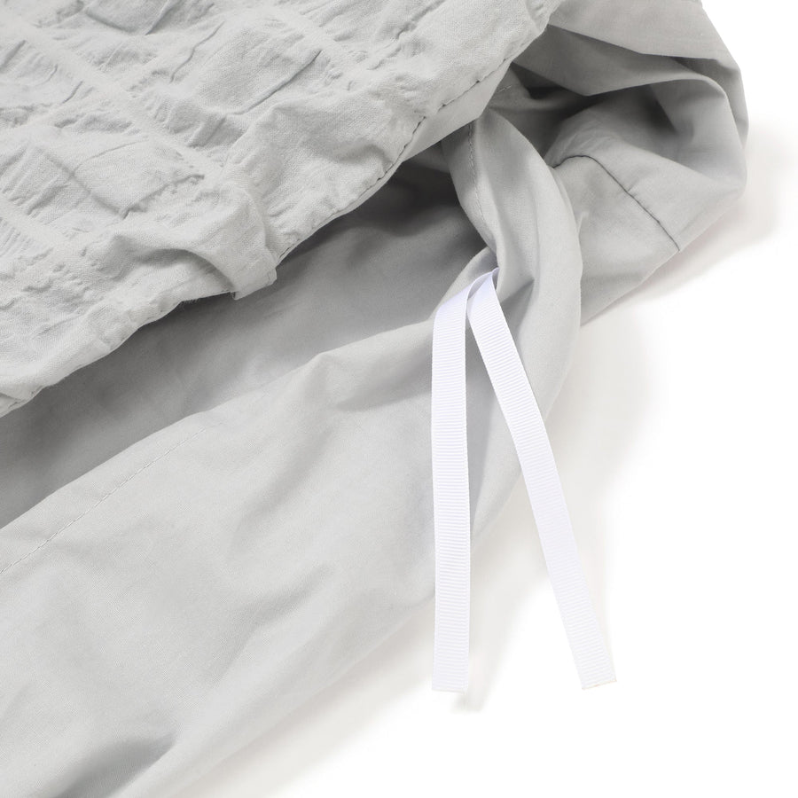 シアサッカーチェック 掛け布団カバー セミダブル ライトブルー