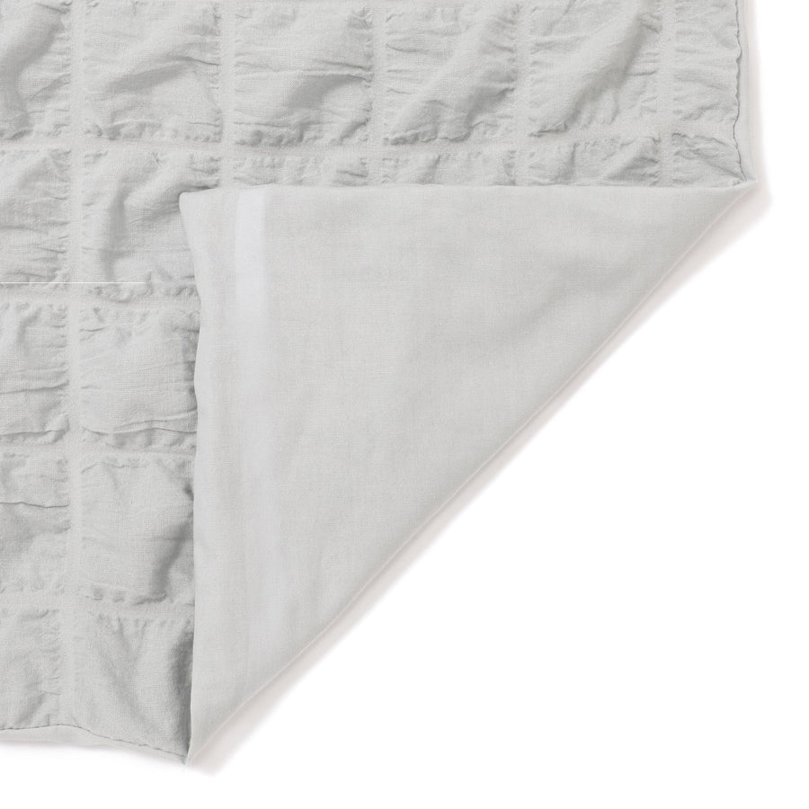 シアサッカーチェック 掛け布団カバー ダブル ライトブルー