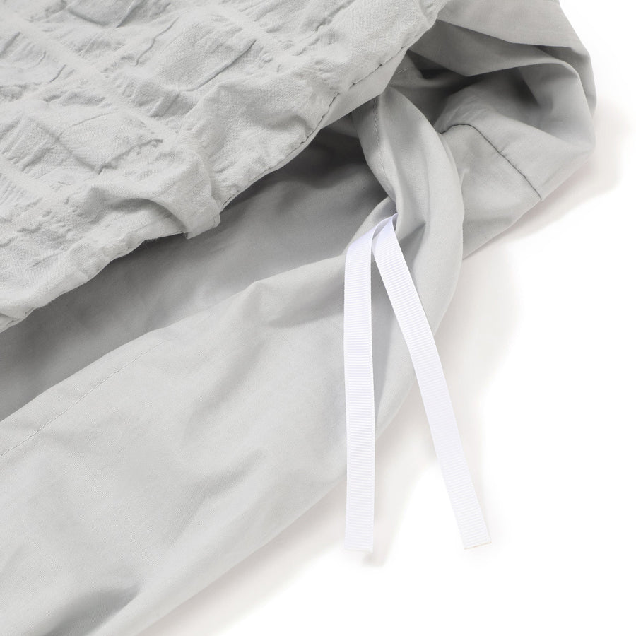 シアサッカーチェック 掛け布団カバー ダブル ライトブルー