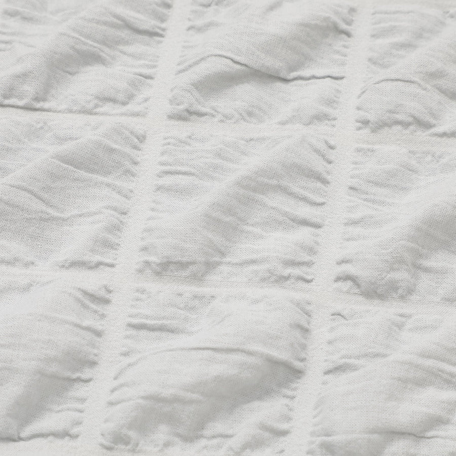 シアサッカーチェック 掛け布団カバー ダブル ライトブルー