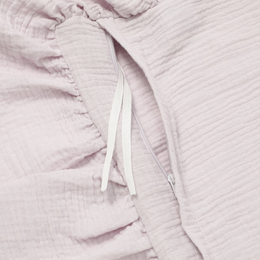 フリル ガーゼ 掛け布団カバー シングル ライトパープル