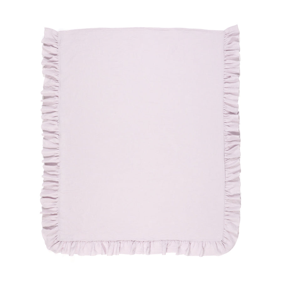 フリル ガーゼ 掛け布団カバー シングル ライトパープル