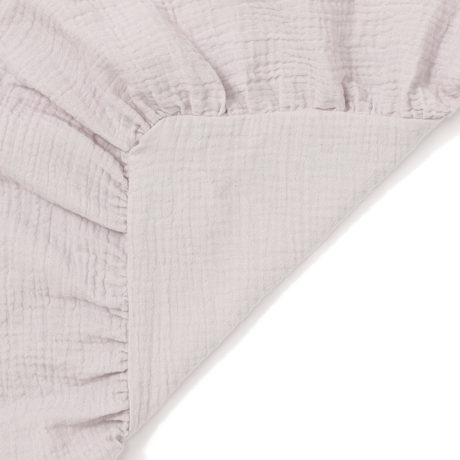 フリル ガーゼ 掛け布団カバー ダブル ライトパープル