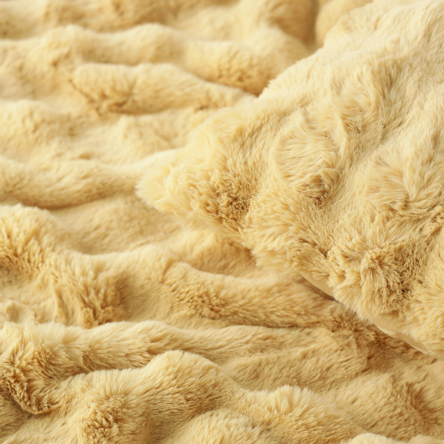 WARMY ポコモコファー 掛け布団カバー セミダブル イエロー