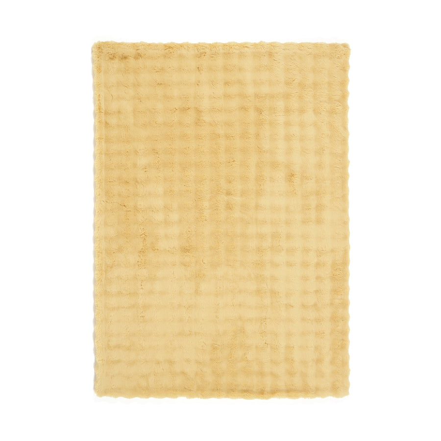 WARMY ポコモコファー 掛け布団カバー ダブル イエロー