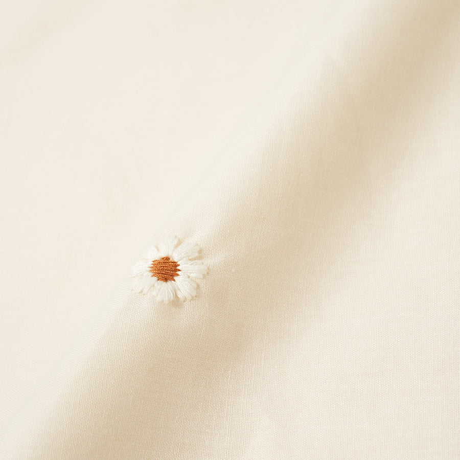 デイジーエンブロイダリー 掛け布団カバー ダブル アイボリー