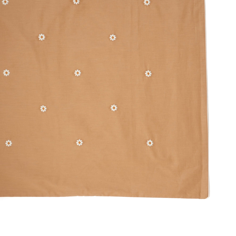 デイジーエンブロイダリー 掛け布団カバー シングル ベージュ