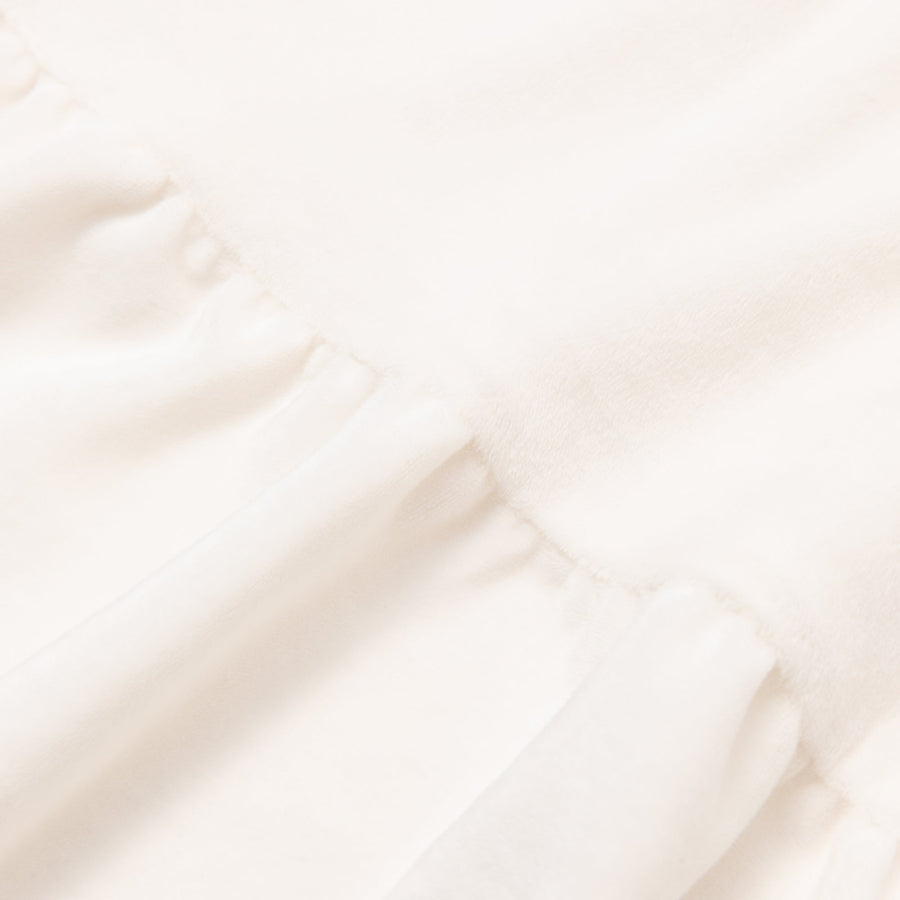 WARMY アルガンオイル加工 フリル 掛け布団カバー シングル ホワイト×ブラック