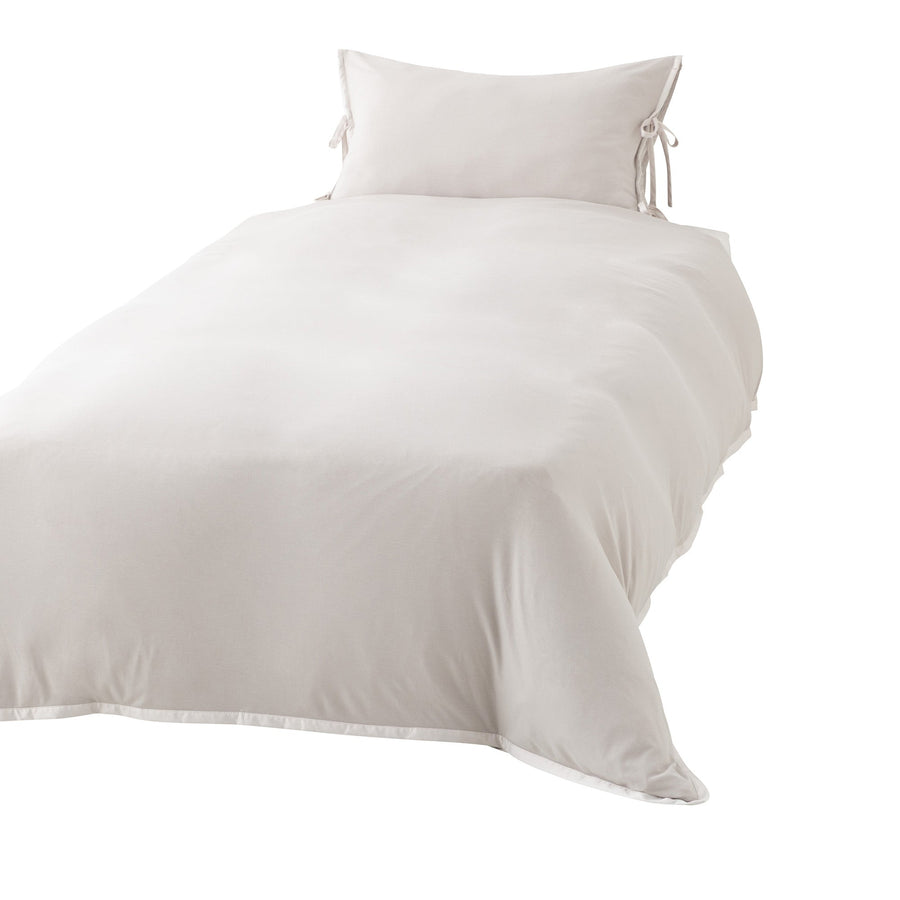 CICA加工 サテンリボン 掛け布団カバー セミダブル グレージュ