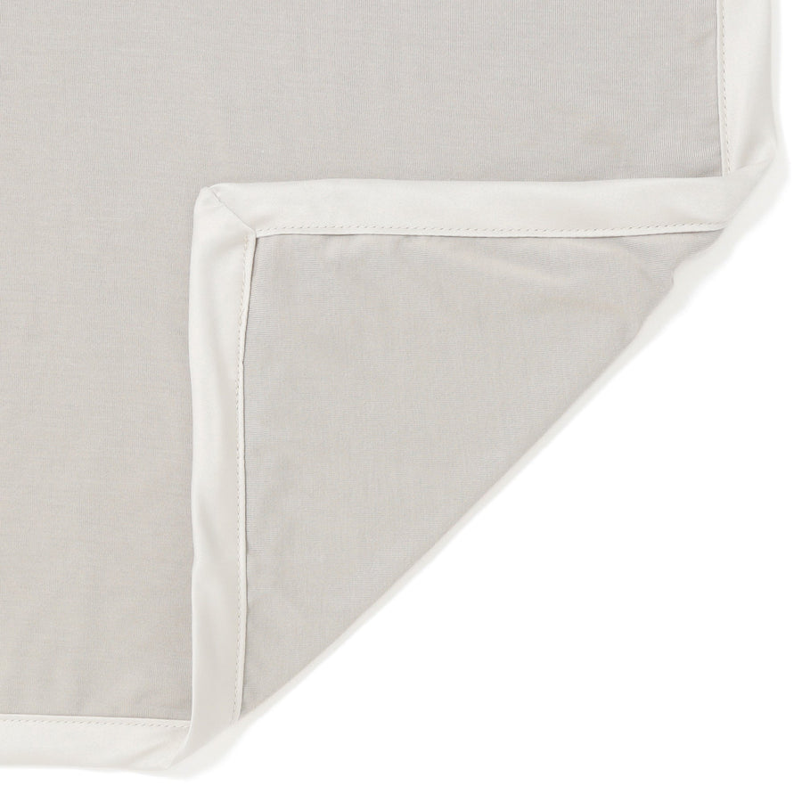 CICA加工 サテンリボン 掛け布団カバー ダブル グレージュ