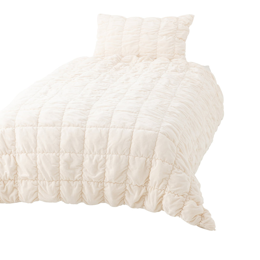 WARMY スクエアキルト 掛け布団カバー シングル アイボリー