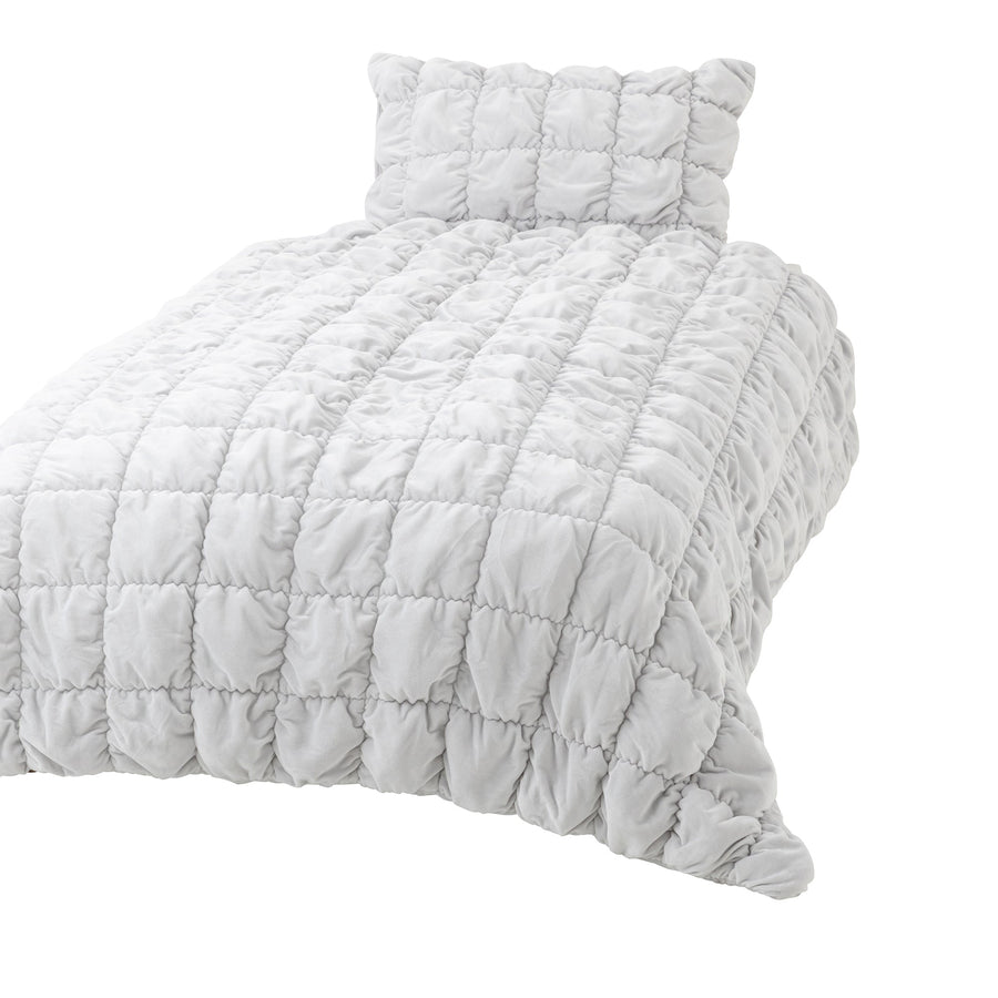 WARMY スクエアキルト 掛け布団カバー ダブル グレー