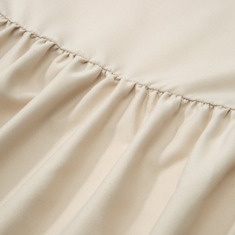 Privacy frilled sheet, single, beige