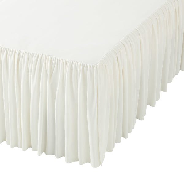 WARMY Privacy Sheet with Ruffles, Single, Ivory