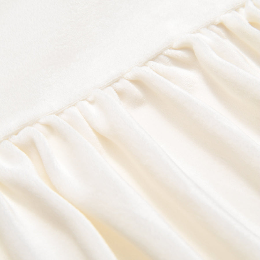 WARMY Privacy Sheet with Ruffles, Single, Ivory