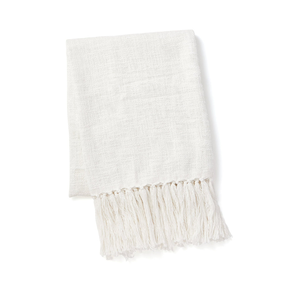 Cotton slub throw (lap blanket) 1700 x 1300 White