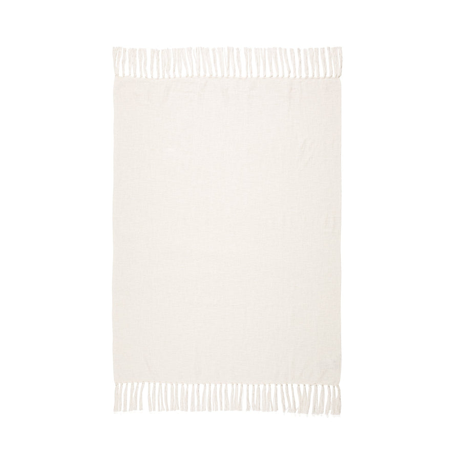 Cotton slub throw (lap blanket) 1700 x 1300 White