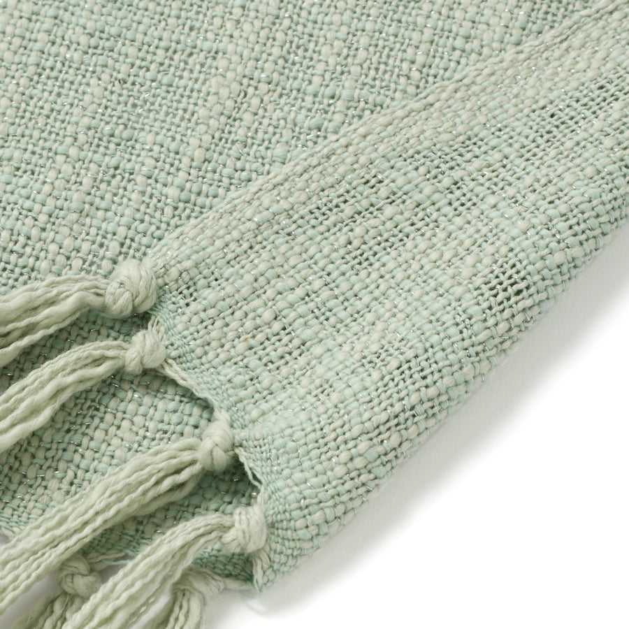 Cotton slub throw (lap blanket) 1700 x 1300, light green [2023 spring/summer model]