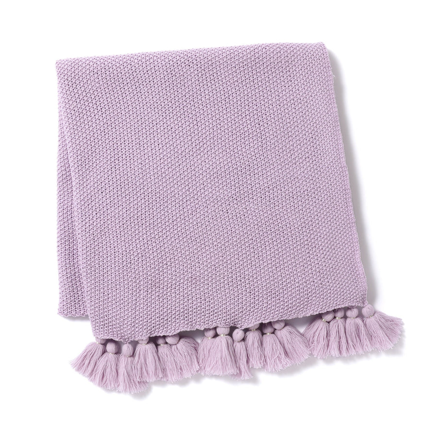 Cotton knit throw (lap blanket) 1700 x 1300 Purple [2023 Spring/Summer model]