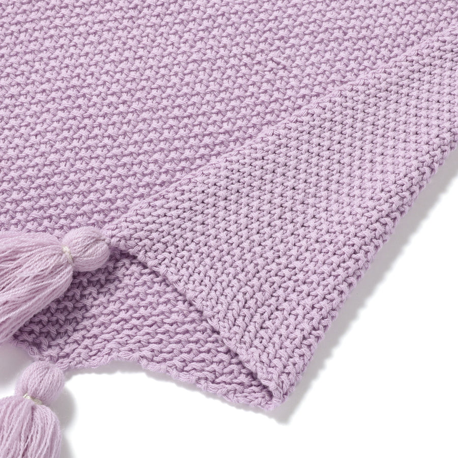 Cotton knit throw (lap blanket) 1700 x 1300 Purple [2023 Spring/Summer model]