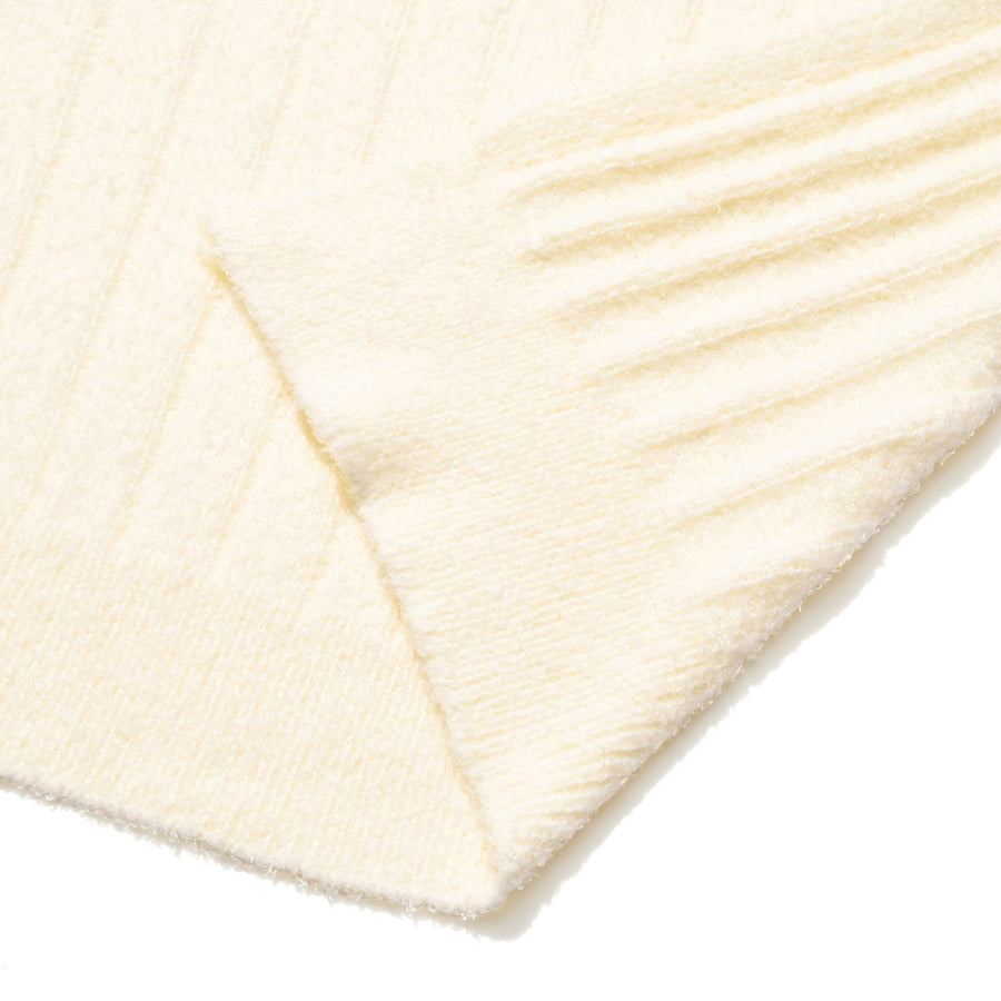 Melty knit throw (lap blanket) 1700 x 1000 White