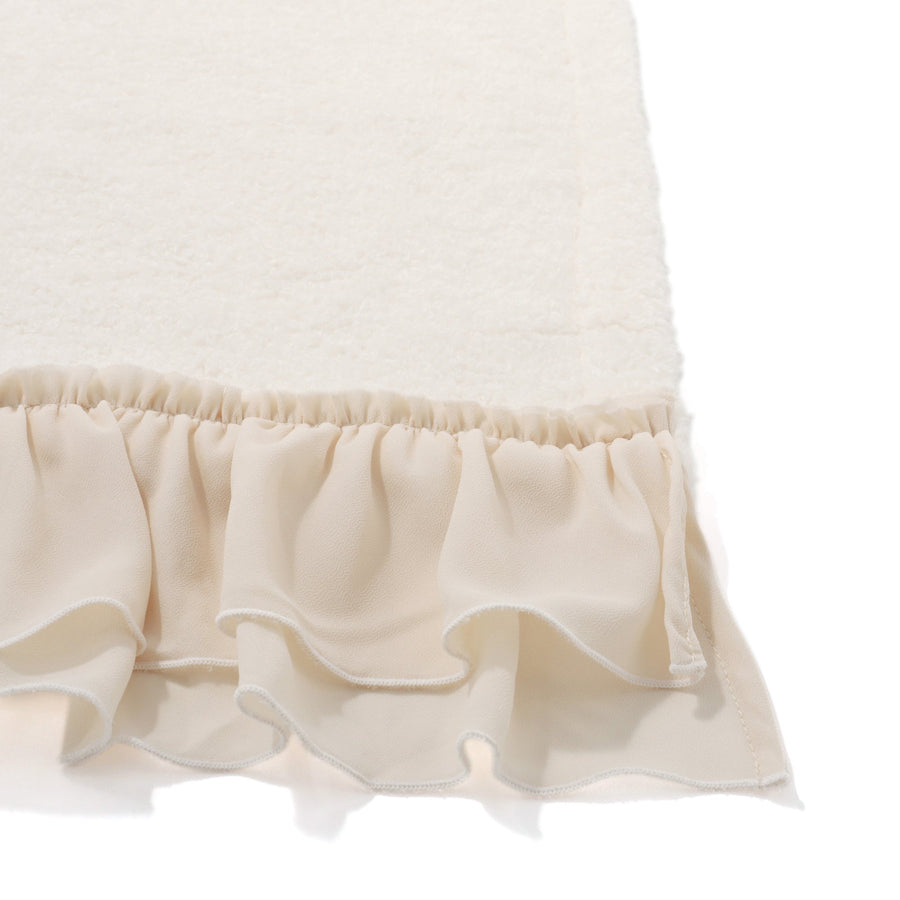 Howamoco Frill Throw (Knee Blanket) 1700 x 1300 Ivory