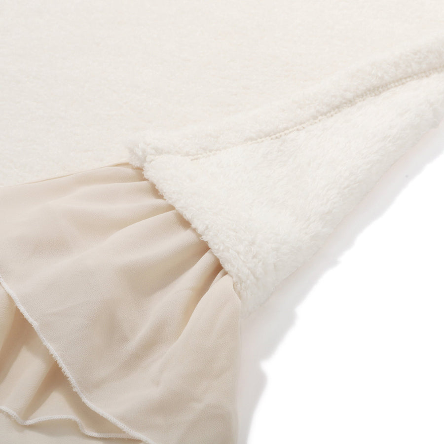 Howamoco Frill Throw (Knee Blanket) 1700 x 1300 Ivory