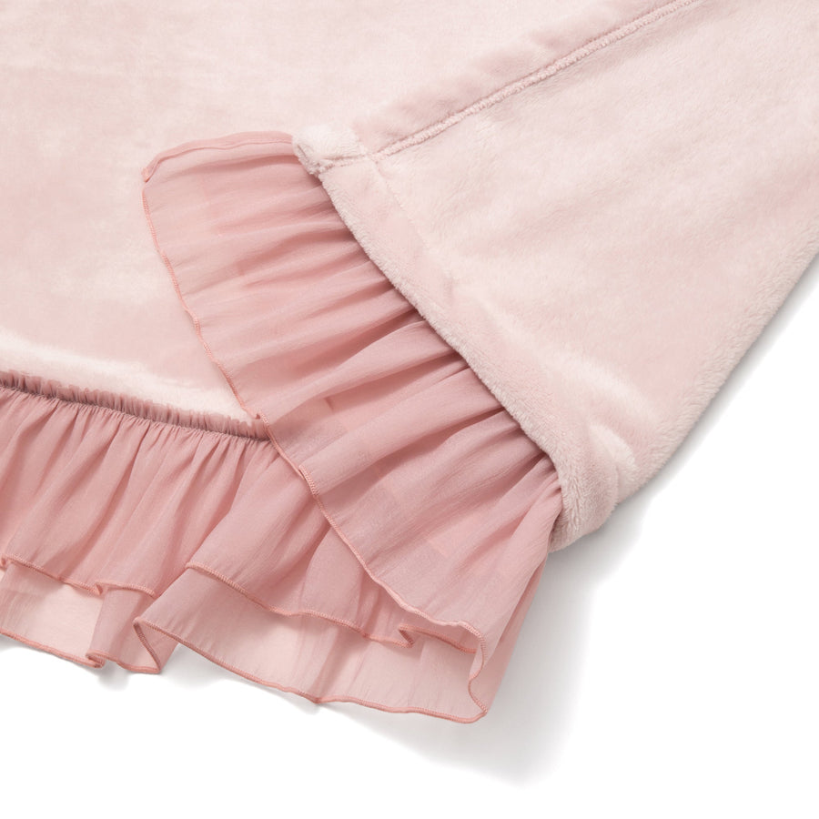 なめらか フリル スロー（ひざ掛け）1500×800 ピンク