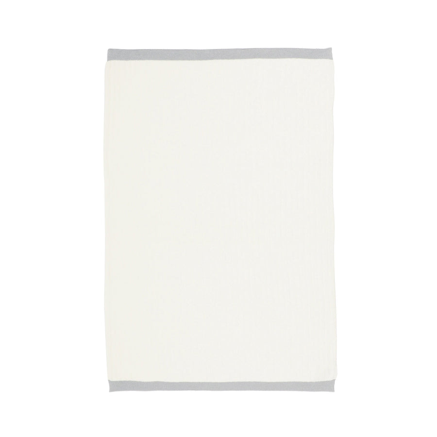 とろけるバイカラーニット スロー（ひざ掛け）1700×1000 ホワイト×グレー