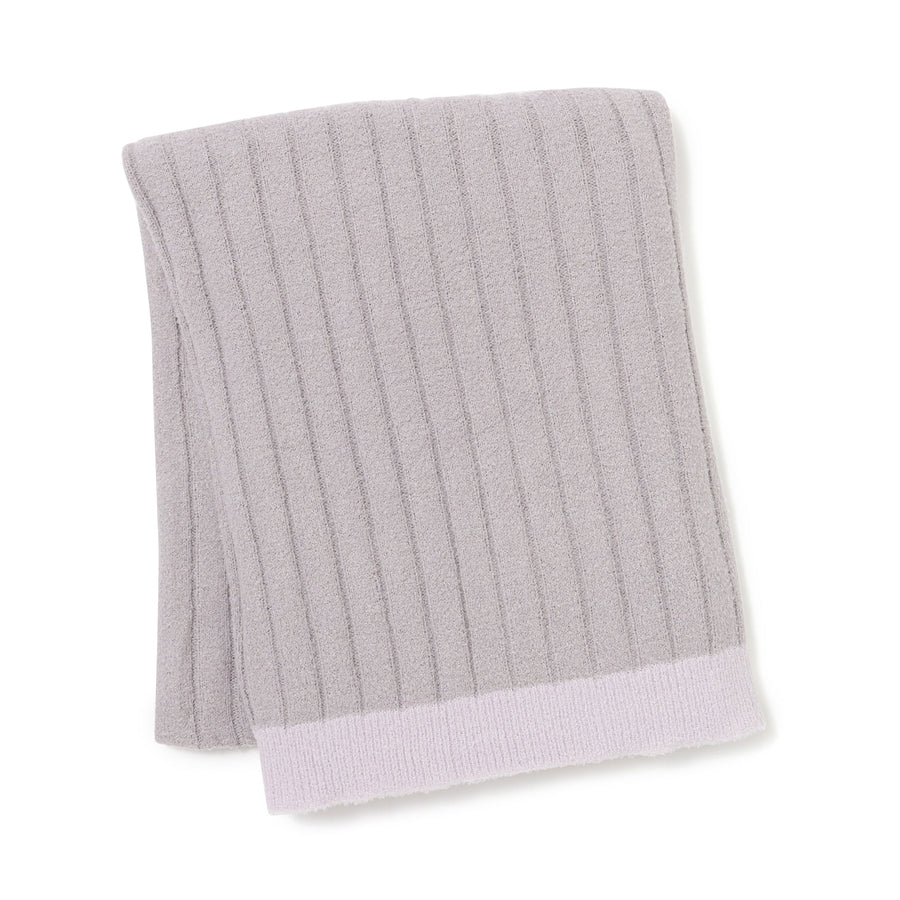 とろけるバイカラーニット スロー（ひざ掛け）1700×1000 パープル×ライトパープル