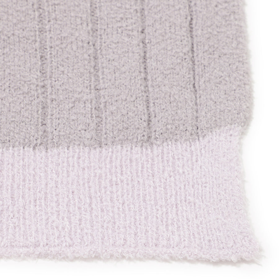 とろけるバイカラーニット スロー（ひざ掛け）1700×1000 パープル×ライトパープル