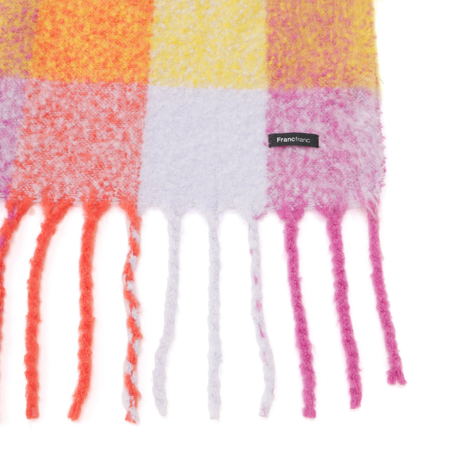 モヘア風 チェック スロー（ひざ掛け）1700×1300 マルチ