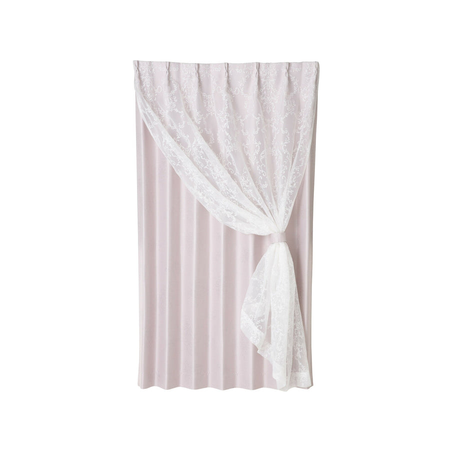 Bliss x Lucila Double Curtain H1780 x W1000 Light Purple (Lace &amp; Drape/Ready-made)