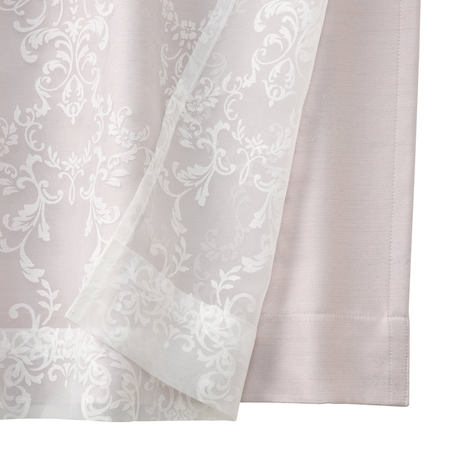 Bliss x Lucila Double Curtain H1780 x W1000 Light Purple (Lace &amp; Drape/Ready-made)