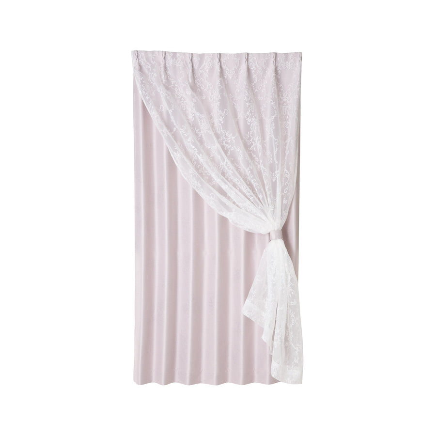 Bliss x Lucila Double Curtain H2000 x W1000 Light Purple (Lace &amp; Drape/Ready-made)