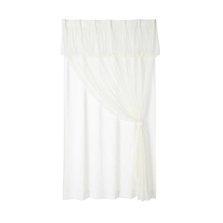 Tulle balloon double curtain H2000 x W1000 Ivory (Lace &amp; Drape/Ready-made)