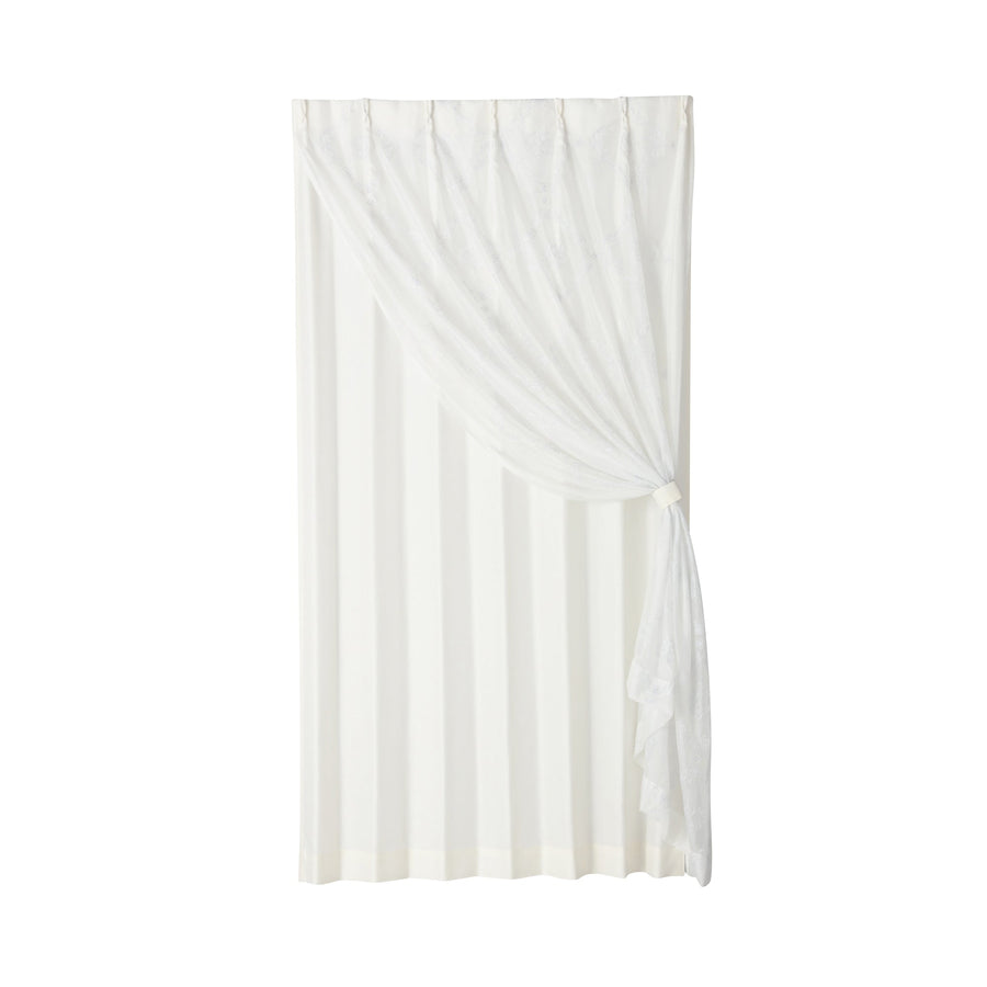 Lame x Remanifi Double Curtain H2000 x W1000 Ivory (Lace &amp; Drape/Ready-made)