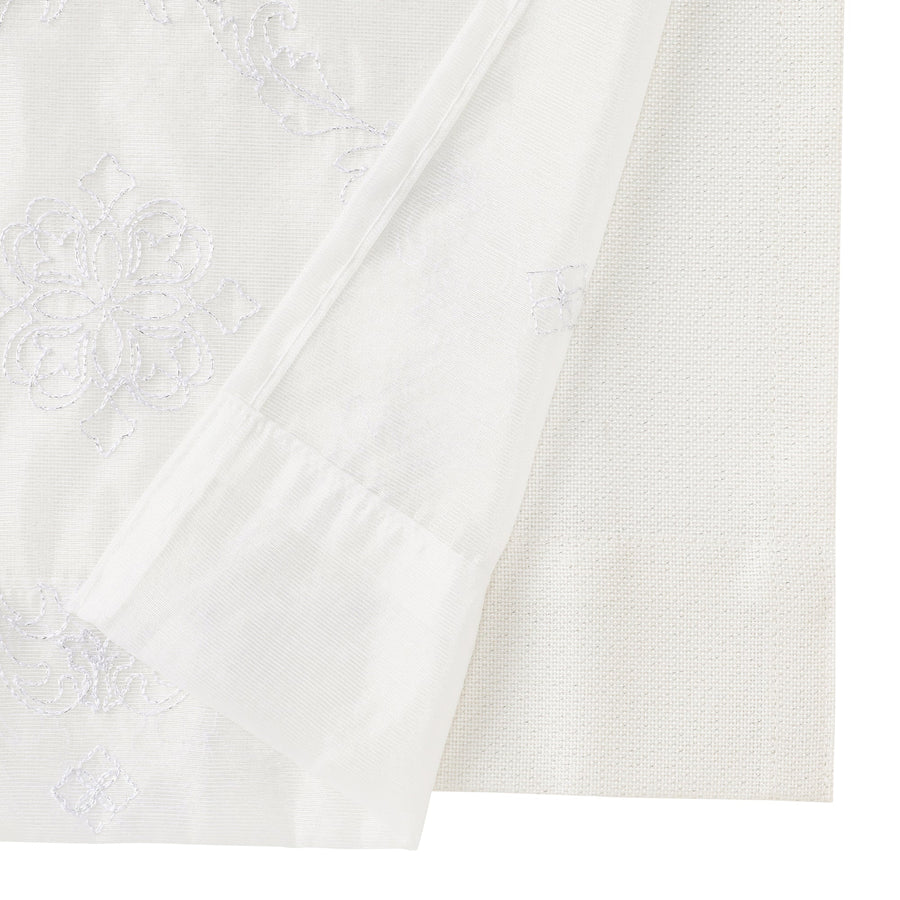 Lame x Remanifi Double Curtain H2000 x W1000 Ivory (Lace &amp; Drape/Ready-made)