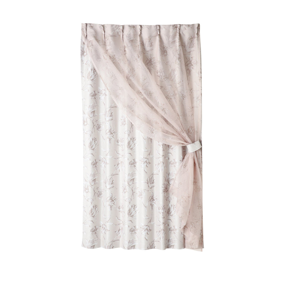 Lilia Double Curtain Beige H1780 x W1000 (Lace &amp; Drape/Ready-made)