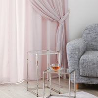 フリルバランス ダブルカーテン H2000×W1000 ライトピンク　2枚set フリルバランス ダブルカーテン H2000×W1000 ライトピンク