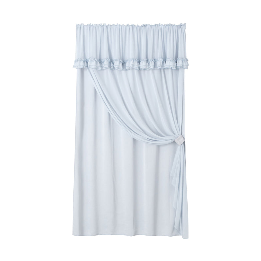 Frill balance double curtain H2000 x W1000 light blue