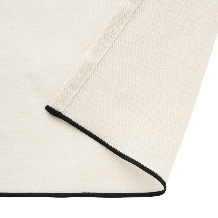 パイピングヘム レースカーテン H1350×W1000 アイボリー×ブラック