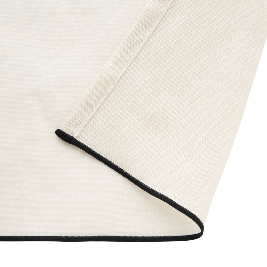 パイピングヘム レースカーテン H1780×W1000 アイボリー×ブラック