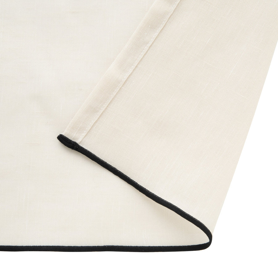 パイピングヘム レースカーテン H2000×W1000 アイボリー×ブラック