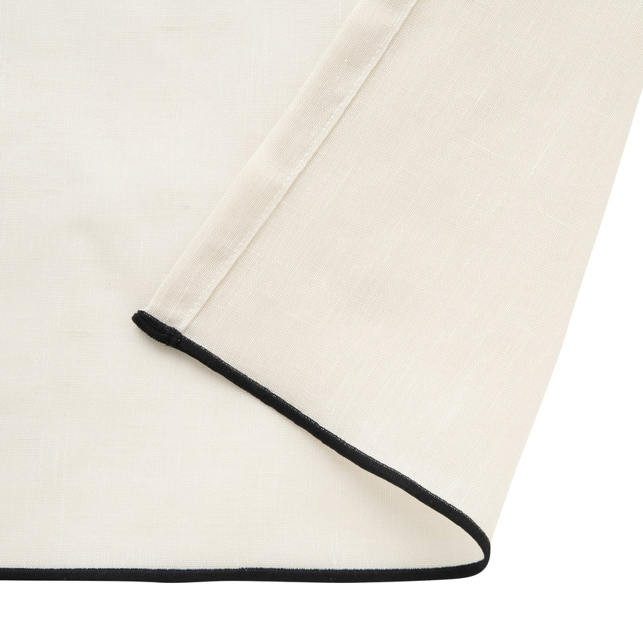 パイピングヘム レースカーテン H2150×W1000 アイボリー×ブラック